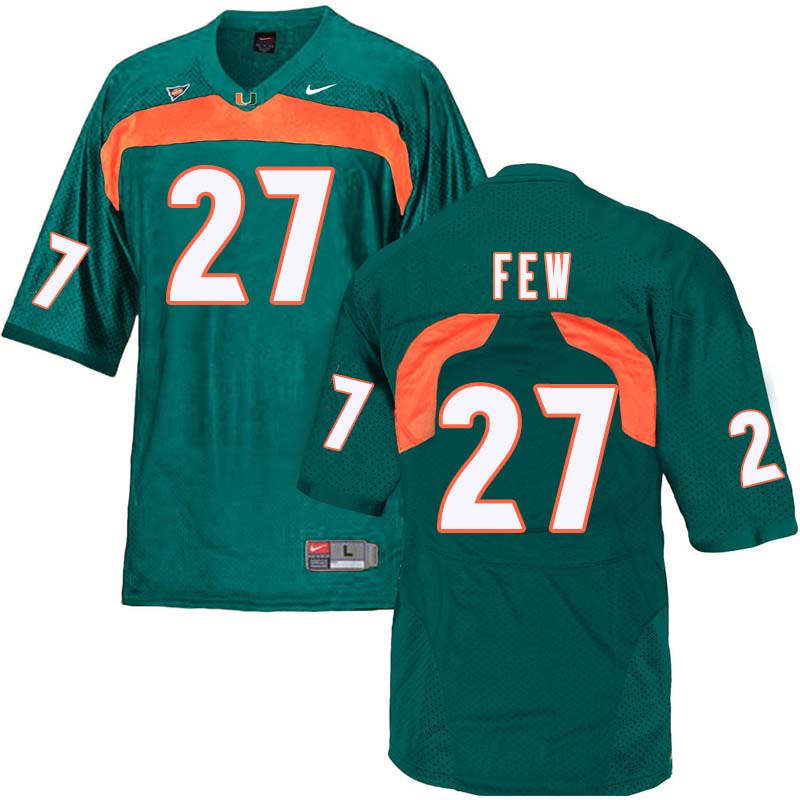 Nike Miami Hurricanes #27 Marshall Few College Football Jerseys Sale-Green